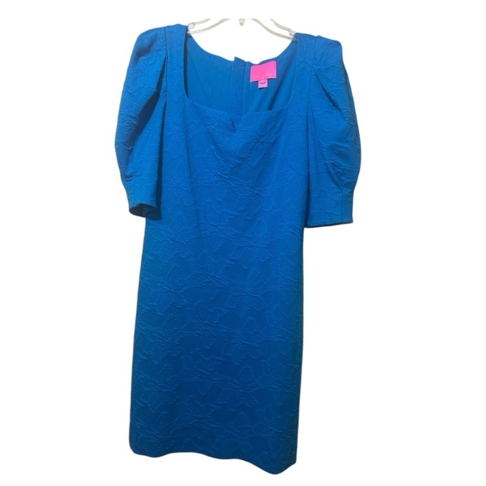 Lilly Pulitzer Blue Sheath Dress with Square Neckline